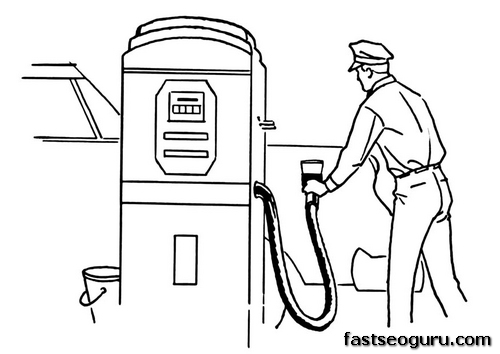 Printable gas station coloring pages